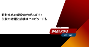 野村克也の現役時代がスゴイ！伝説の活躍と成績は？エピソードも